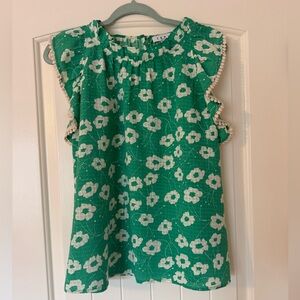 THML Green Floral Top - Large